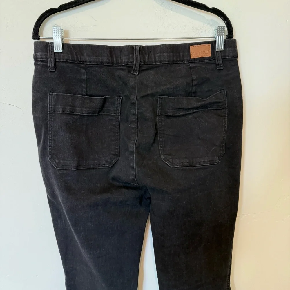 Judy Blue Black Pull On Flare Jeans Womens Plus Size 15 32 Wide Leg Festival - Picture 7 of 10